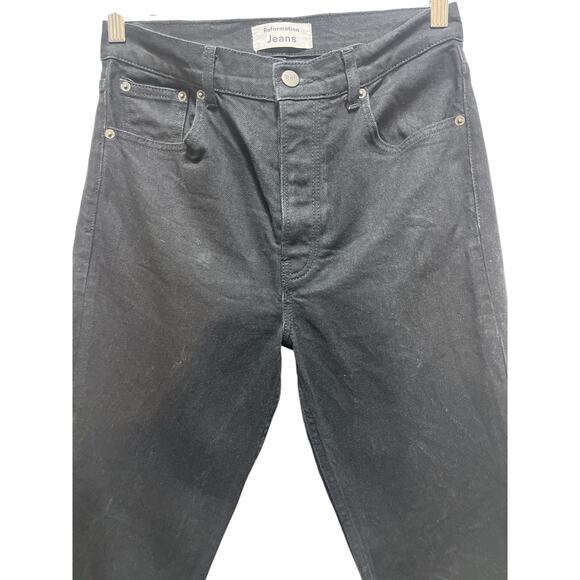 Reformation Women’s Serena High Skinny Crop Jeans Black Stretch Size 28 - Picture 10 of 10